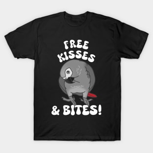 Free kisses & bites! African Grey Parrot T-Shirt